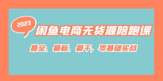 闲鱼电商无货源陪跑课，最全、最新、最干，零基础实战