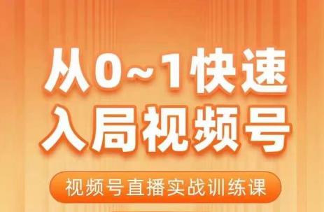 陈厂长·从0-1快速入局视频号课程，视频号直播实战训练课插图零零网创资源网