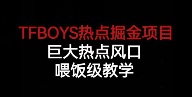 TFBOYS热点掘金项目，巨大热点风口，喂饭级教学插图零零网创资源网