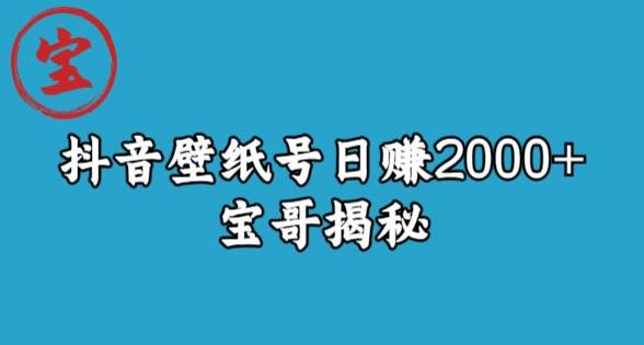 宝哥抖音壁纸号日赚2000+，不需要真人露脸就能操作【揭秘】插图零零网创资源网