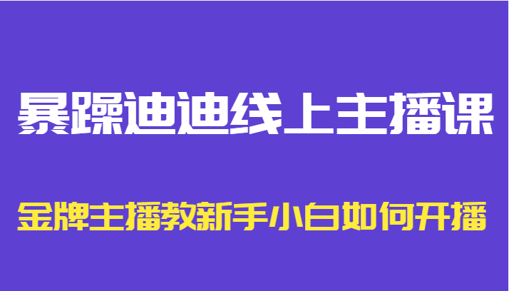 暴躁迪迪线上主播课，金牌主播教新手小白如何开播插图零零网创资源网