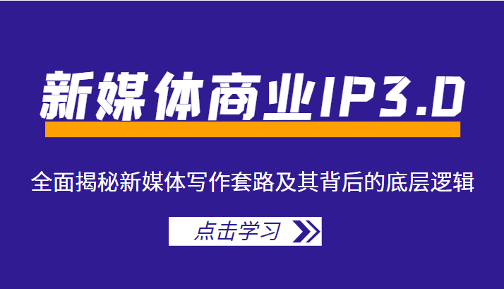 新媒体商业IP3.0，全面揭秘新媒体写作套路及其背后的底层逻辑（价值1299元）插图零零网创资源网