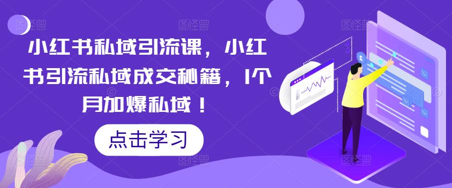 小红书私域引流课，小红书引流私域成交秘籍，1个月加爆私域！插图零零网创资源网