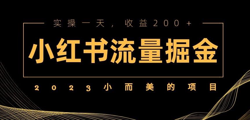 2023小而美的项目，小红书流量掘金，实操一天，收益200+【揭秘】插图零零网创资源网