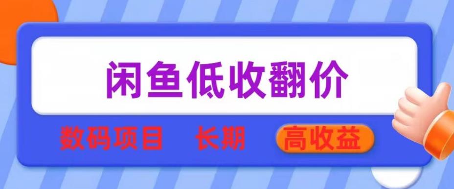 闲鱼低收翻价数码暴利项目，长期高收益【揭秘】插图零零网创资源网