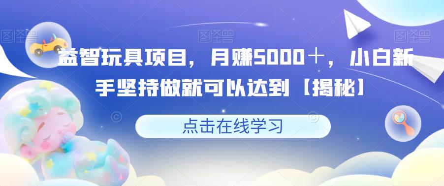 益智玩具项目，月赚5000＋，小白新手坚持做就可以达到【揭秘】插图零零网创资源网