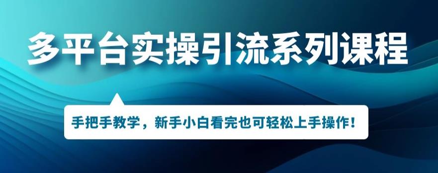 多平台引流实操系列课程，新手小白看完也可轻松上手进行引流操作插图零零网创资源网