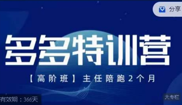 纪主任·多多特训营高阶班【9月13日更新】，拼多多最新玩法技巧落地实操插图零零网创资源网