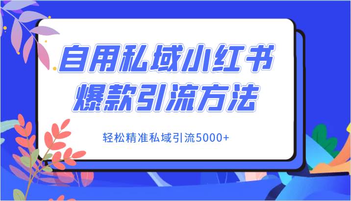 自用私域小红书爆款引流方法，轻松精准私域引流5000+插图零零网创资源网