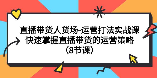 （7672期）直播带货人货场-运营打法实战课：快速掌握直播带货的运营策略（8节课）插图零零网创资源网