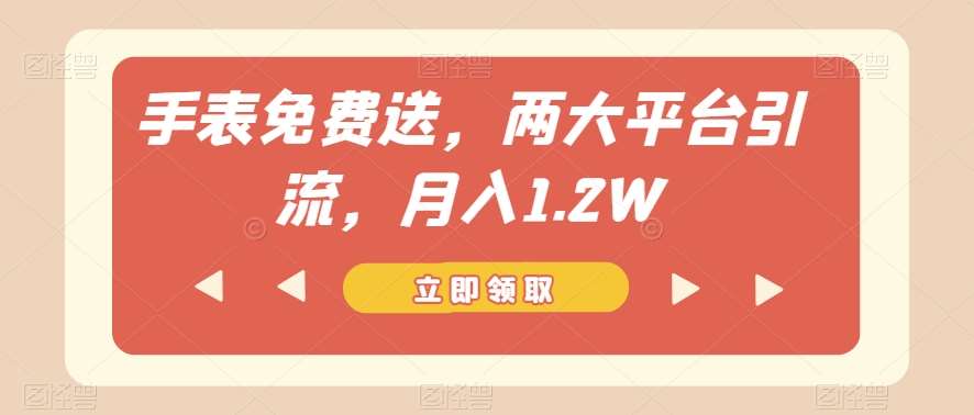 手表免费送，两大平台引流，月入1.2W【揭秘】插图零零网创资源网