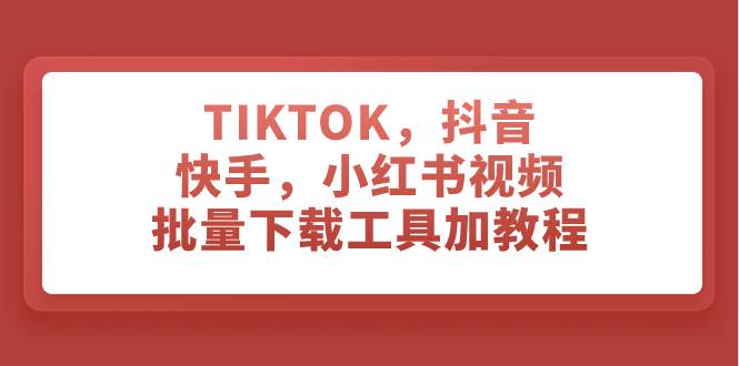 （7714期）TIKTOK，抖音，快手，小红书视频批量下载工具加教程插图零零网创资源网