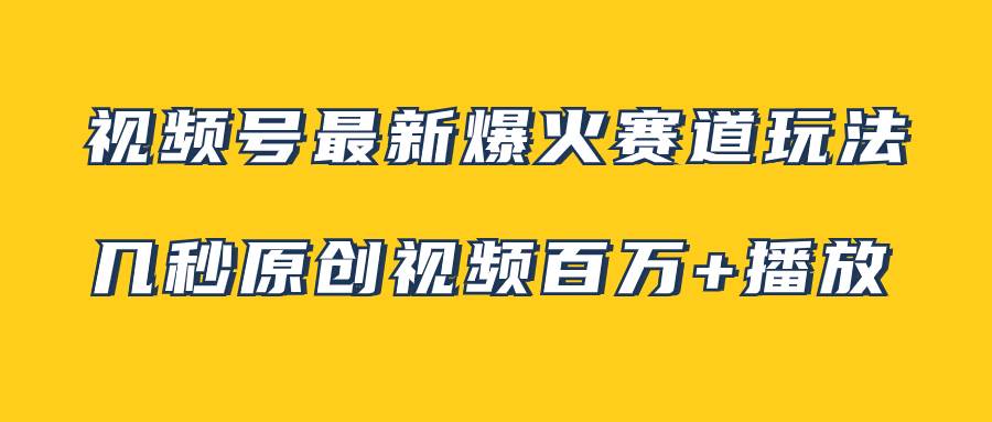 （7917期）视频号最新爆火赛道玩法，几秒视频可达百万播放，小白即可操作（附素材）插图零零网创资源网