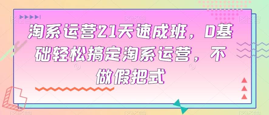 淘系运营21天速成班，0基础轻松搞定淘系运营，不做假把式插图零零网创资源网