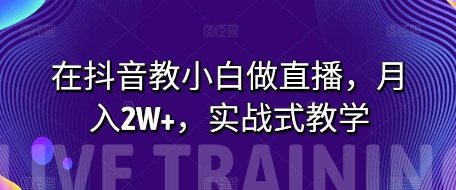 在抖音教小白做直播，月入2W+，实战式教学【揭秘】插图零零网创资源网