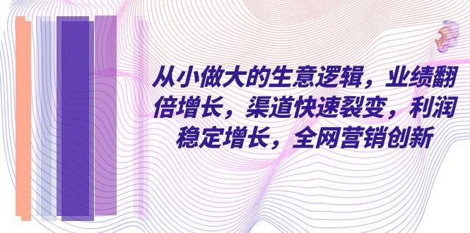 （8044期）从小 做大的生意逻辑，业绩翻倍增长，渠道快速裂变，利润稳定增长，全网…插图零零网创资源网