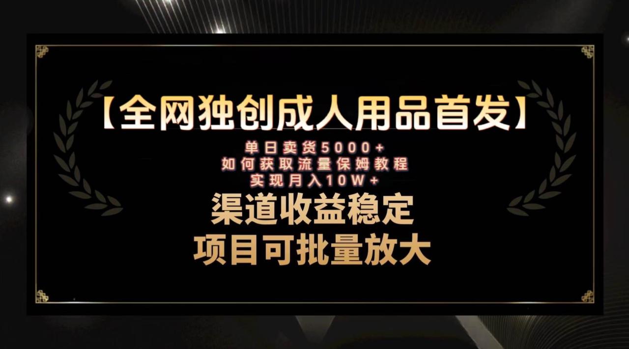 （8128期）最新全网独创首发，成人用品赛道引流获客，月入10w保姆级教程插图零零网创资源网