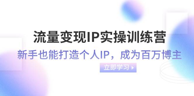 （8134期）流量变现-IP实操训练营：新手也能打造个人IP，成为百万 博主（46节课）插图零零网创资源网