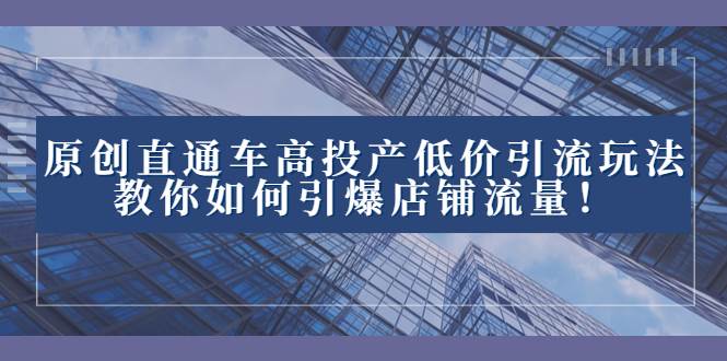 （8197期）2023直通车高投产低价引流玩法，教你如何引爆店铺流量！插图零零网创资源网