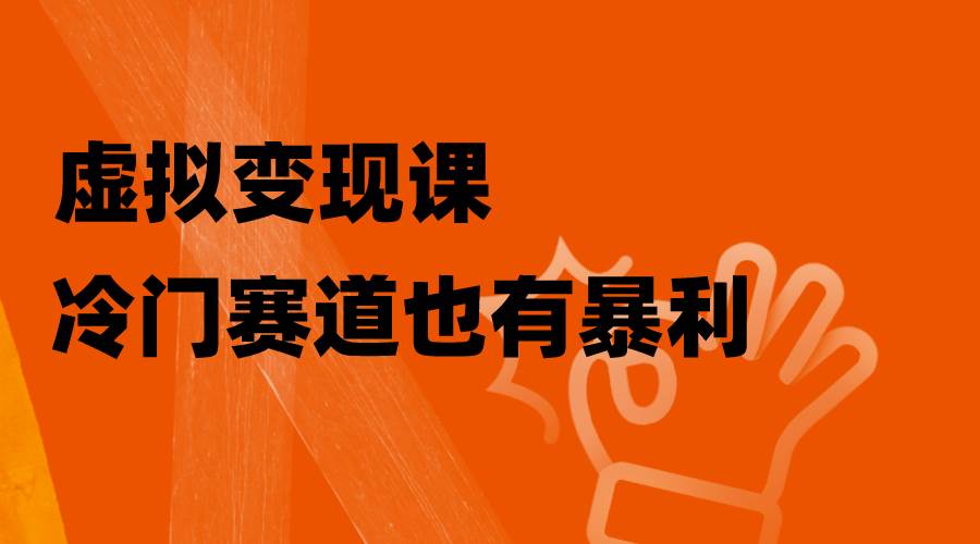 （8219期）虚拟变现课，冷门赛道也有暴利，手把手教你玩转冷门私域插图零零网创资源网