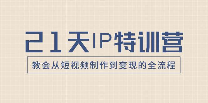 （8223期）21天IP特训营，教会从短视频制作到变现的全流程插图零零网创资源网