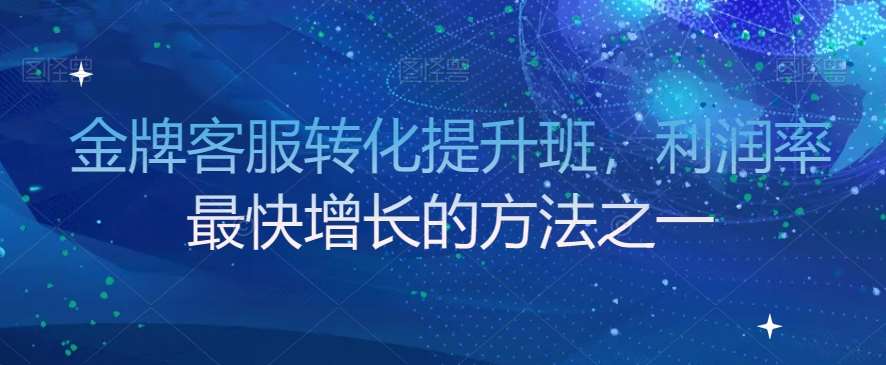 金牌客服转化提升班，利润率最快增长的方法之一插图零零网创资源网