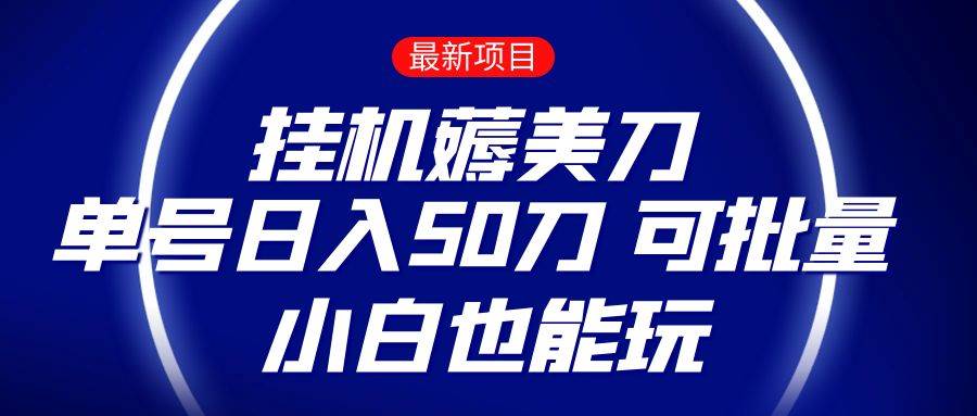 薅羊毛项目  零投入挂机薅美刀    单号日入50刀  可批量  小白也能玩插图零零网创资源网