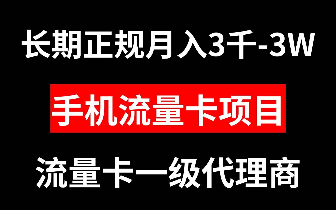 （8311期）手机流量卡代理月入3000-3W长期正规项目插图零零网创资源网