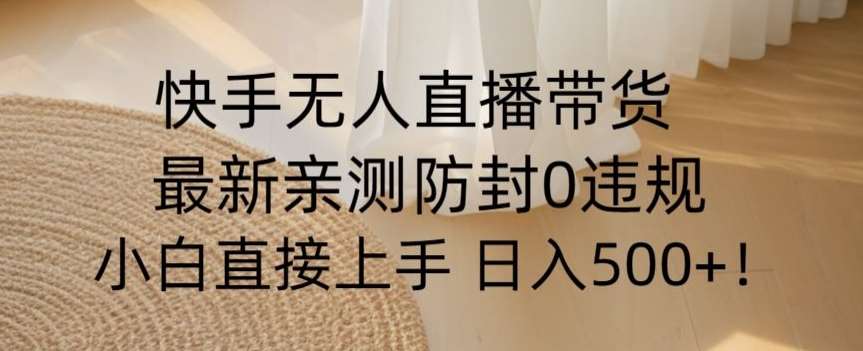 快手无人直播带货从0-1落地教学，最新防封0粉开播，小白可上手日入500+【揭秘】插图零零网创资源网