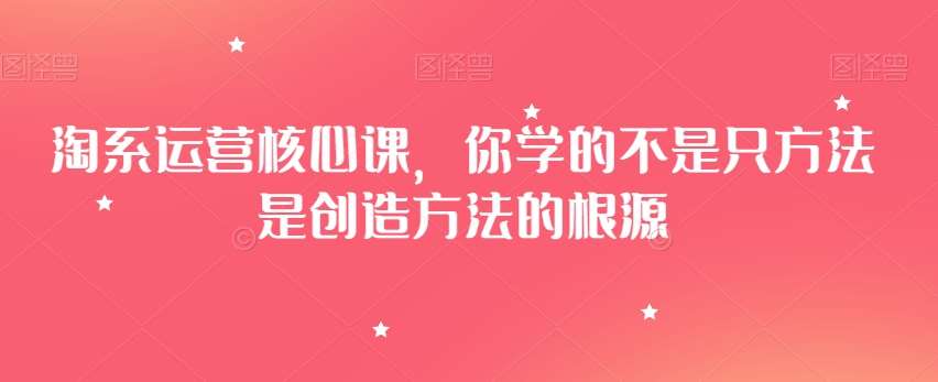 淘系运营核心课，你学的不是只方法是创造方法的根源插图零零网创资源网