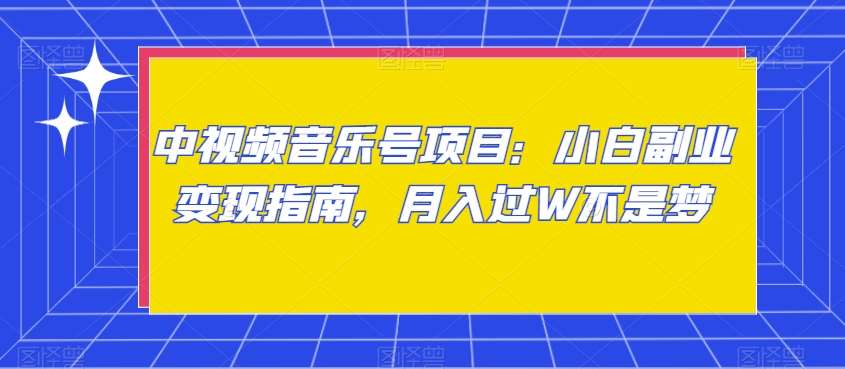 中视频音乐号项目：小白副业变现指南，月入过W不是梦【揭秘】插图零零网创资源网