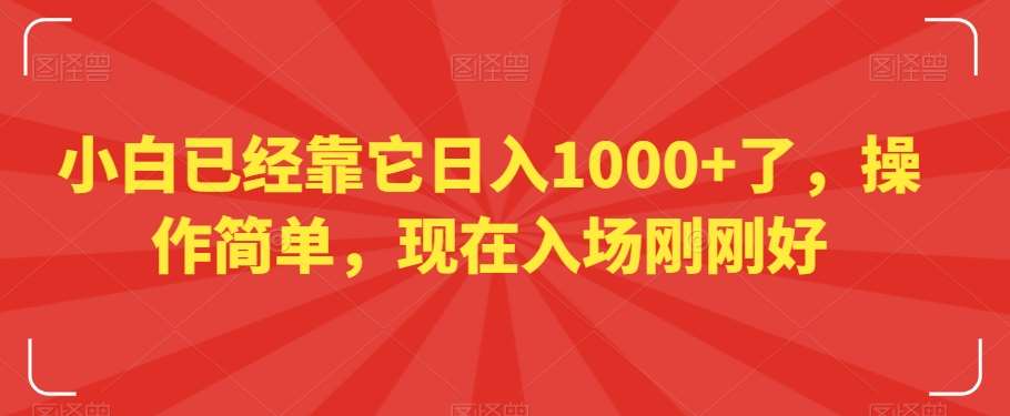 小白已经靠它日入1000+了，操作简单，现在入场刚刚好【揭秘】插图零零网创资源网