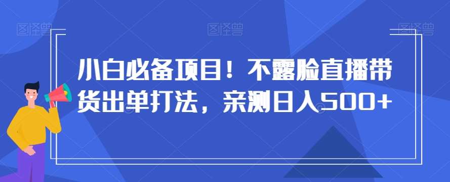 小白必备项目！不露脸直播带货出单打法，亲测日入500+【揭秘】插图零零网创资源网