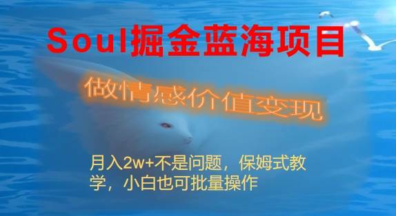 （8531期）Soul掘金蓝海项目细分赛道，做情感价值变现，月入2w+不是问题插图零零网创资源网