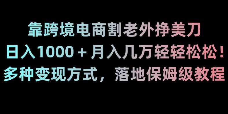 靠跨境电商割老外挣美刀，日入1000＋月入几万轻轻松松！多种变现方式，落地保姆级教程【揭秘】插图零零网创资源网