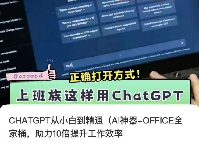 CHATGPT从小白到精通，AI神器+OFFICE全家桶，助力10倍提升工作效率插图零零网创资源网