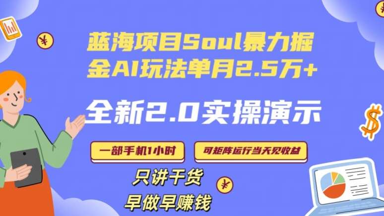 Soul怎么做到单月变现25000+全新2.0AI掘金玩法全程实操演示小白好上手【揭秘】插图零零网创资源网