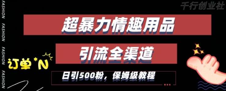 最新情趣项目引流全渠道，自带高流量，保姆级教程，轻松破百单，日引500+粉【揭秘】插图零零网创资源网