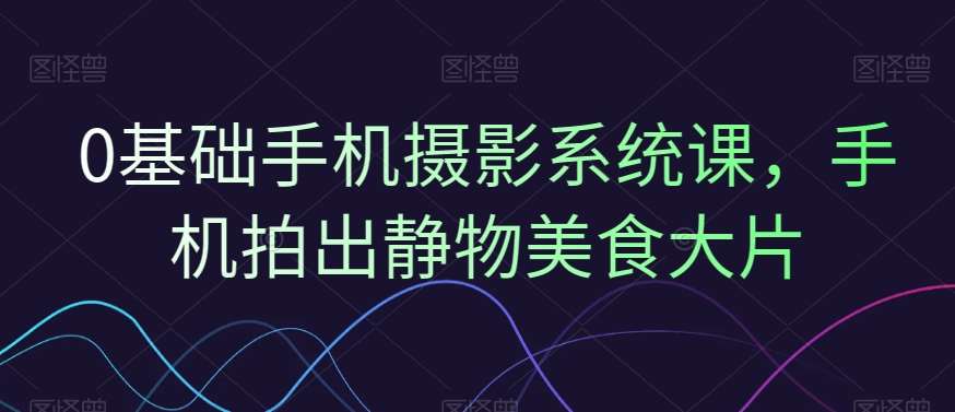 0基础手机摄影系统课，手机拍出静物美食大片插图零零网创资源网