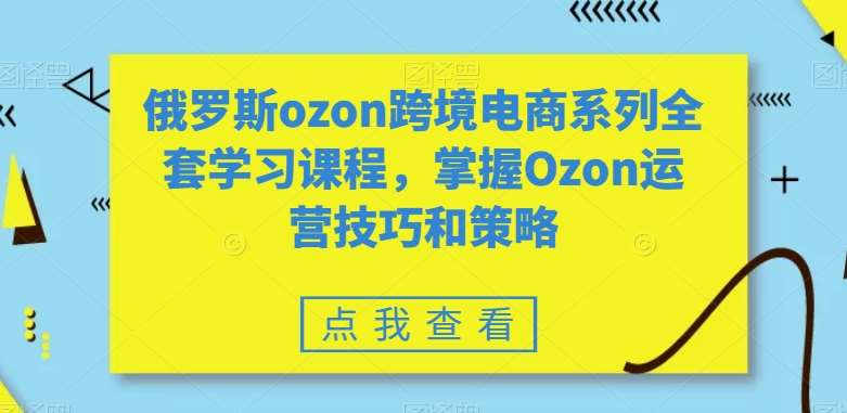 俄罗斯ozon跨境电商系列全套学习课程，掌握Ozon运营技巧和策略插图零零网创资源网