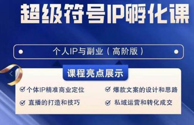 超级符号IP孵化高阶课，建立流量思维底层逻辑，打造属于自己IP（51节课）插图零零网创资源网