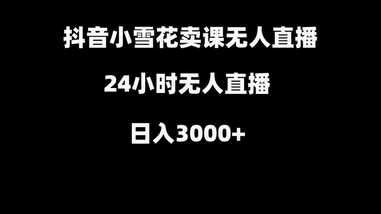 抖音小雪花卖缝补收纳教学视频课程，无人直播日入3000+插图零零网创资源网