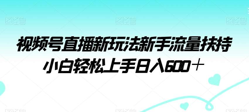 视频号直播新玩法新手流量扶持小白轻松上手日入600＋【揭秘】插图零零网创资源网