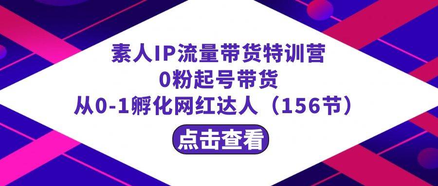 （8776期）繁星·计划素人IP流量带货特训营：0粉起号带货 从0-1孵化网红达人（156节）插图零零网创资源网