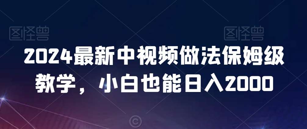 2024最新中视频做法保姆级教学，小白也能日入2000【揭秘】插图零零网创资源网