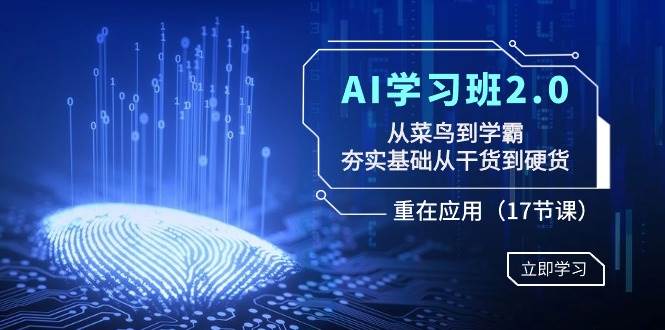 （8964期）AI学习班2.0：从菜鸟到学霸，夯实基础从干货到硬货，重在应用（17节课）插图零零网创资源网