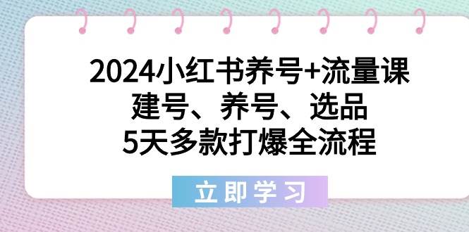 （8974期）2024小红书养号+流量课：建号、养号、选品，5天多款打爆全流程插图零零网创资源网