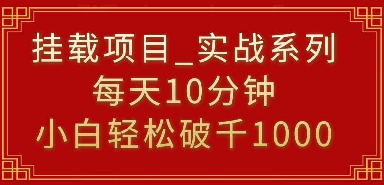 挂载项目，小白轻松破1000，每天10分钟，实战系列保姆级教程【揭秘】插图零零网创资源网