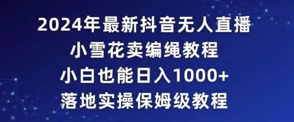 2024年抖音最新无人直播小雪花卖编绳项目，小白也能日入1000+落地实操保姆级教程【揭秘】插图零零网创资源网