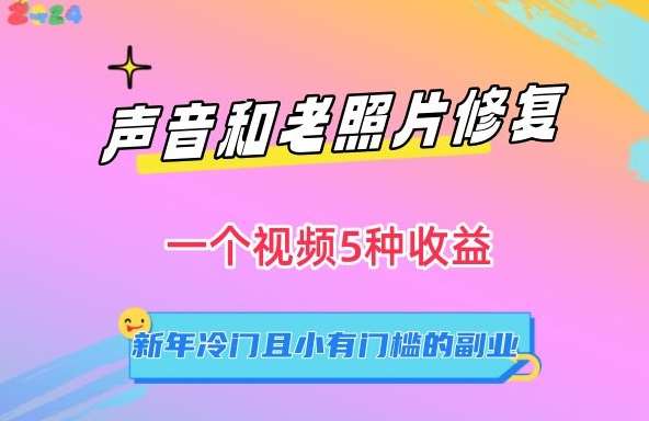 声音和老照片修复，一个视频5种收益，新年冷门且小有门槛的副业【揭秘】插图零零网创资源网